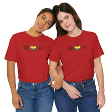 Load image into Gallery viewer, LGBTQ Peace Love Canada Unisex Jersey Short Sleeve Tee