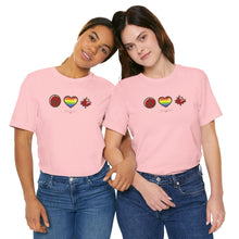 Load image into Gallery viewer, LGBTQ Peace Love Canada Unisex Jersey Short Sleeve Tee