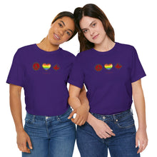 Load image into Gallery viewer, LGBTQ Peace Love Canada Unisex Jersey Short Sleeve Tee