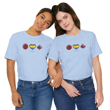 Load image into Gallery viewer, LGBTQ Peace Love Canada Unisex Jersey Short Sleeve Tee