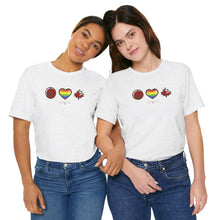 Load image into Gallery viewer, LGBTQ Peace Love Canada Unisex Jersey Short Sleeve Tee