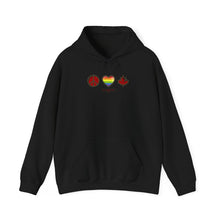 Load image into Gallery viewer, LGBTQ+ Peace Love Canada Unisex Heavy Blend™ Hooded Sweatshirt