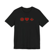Load image into Gallery viewer, Peace Love Canada Unisex Jersey Short Sleeve Tee
