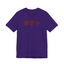 Load image into Gallery viewer, Peace Love Canada Unisex Jersey Short Sleeve Tee
