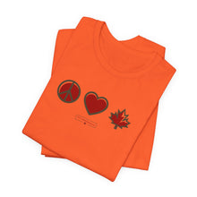 Load image into Gallery viewer, Peace Love Canada Unisex Jersey Short Sleeve Tee
