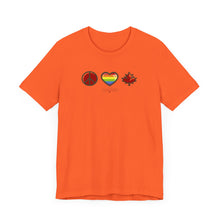 Load image into Gallery viewer, LGBTQ Peace Love Canada Unisex Jersey Short Sleeve Tee
