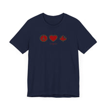 Load image into Gallery viewer, Peace Love Canada Unisex Jersey Short Sleeve Tee
