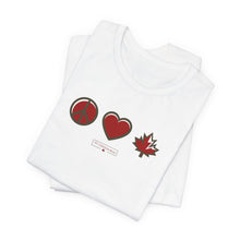 Load image into Gallery viewer, Peace Love Canada Unisex Jersey Short Sleeve Tee
