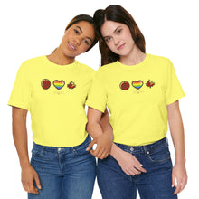 Load image into Gallery viewer, LGBTQ Peace Love Canada Unisex Jersey Short Sleeve Tee
