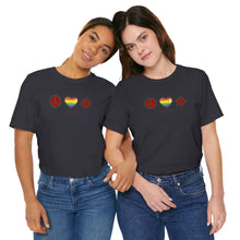 Load image into Gallery viewer, LGBTQ Peace Love Canada Unisex Jersey Short Sleeve Tee

