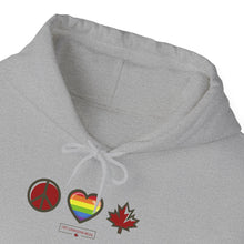 Load image into Gallery viewer, LGBTQ+ Peace Love Canada Unisex Heavy Blend™ Hooded Sweatshirt
