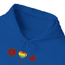 Load image into Gallery viewer, LGBTQ+ Peace Love Canada Unisex Heavy Blend™ Hooded Sweatshirt
