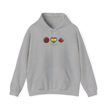 Load image into Gallery viewer, LGBTQ+ Peace Love Canada Unisex Heavy Blend™ Hooded Sweatshirt
