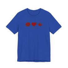 Load image into Gallery viewer, Peace Love Canada Unisex Jersey Short Sleeve Tee
