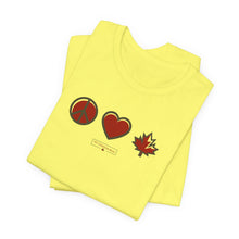 Load image into Gallery viewer, Peace Love Canada Unisex Jersey Short Sleeve Tee
