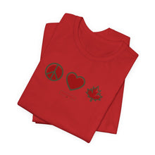 Load image into Gallery viewer, Peace Love Canada Unisex Jersey Short Sleeve Tee
