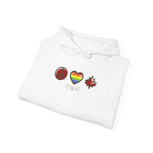 Load image into Gallery viewer, LGBTQ+ Peace Love Canada Unisex Heavy Blend™ Hooded Sweatshirt
